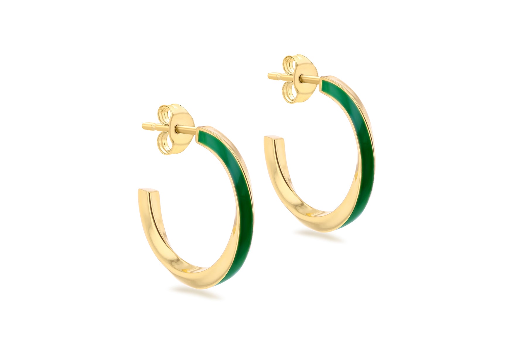 Yellow Gold Plated Sterling Silver Blue Glaze Twist Stud Earrings