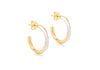 Yellow Gold Plated Sterling Silver Blue Glaze Twist Stud Earrings