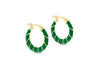 Yellow Gold Plated Weave Enamel Hoop Earrings