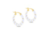 Yellow Gold Plated Weave Enamel Hoop Earrings