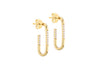 Sterling Silver White Zirconia Square Hook Earrings