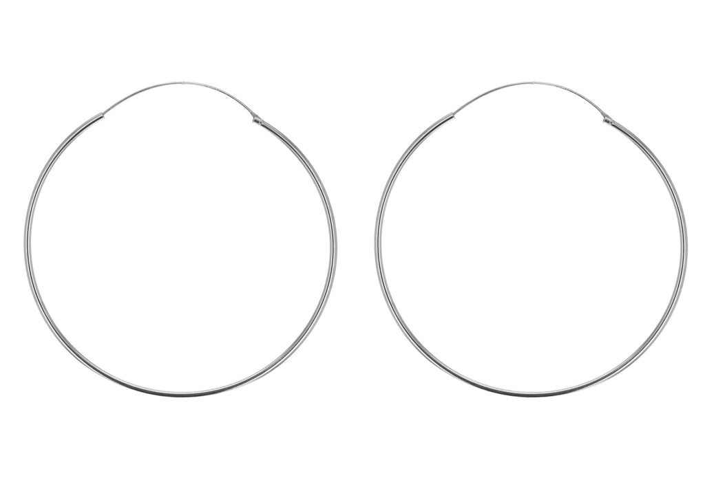 Sterling Silver 60mm Endless Hoop Earrings
