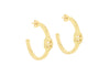 Yellow Gold Plated Rambo Crescent Hoop Earrings