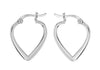 Sterling Silver 17.3mm x 19mm Heart Creole Earrings