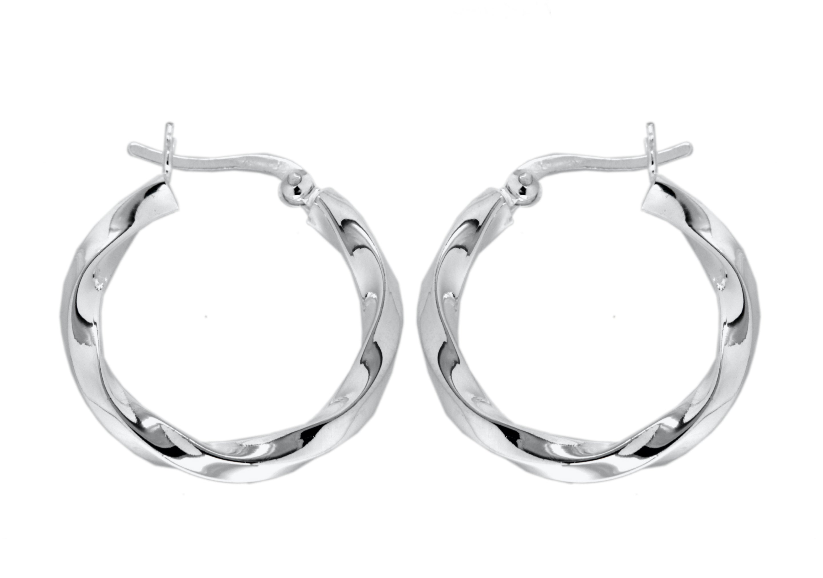 Sterling Silver 25mm Twist Creole Earrings