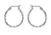 Sterling Silver 20mm Twist Pattern Creole Earrings