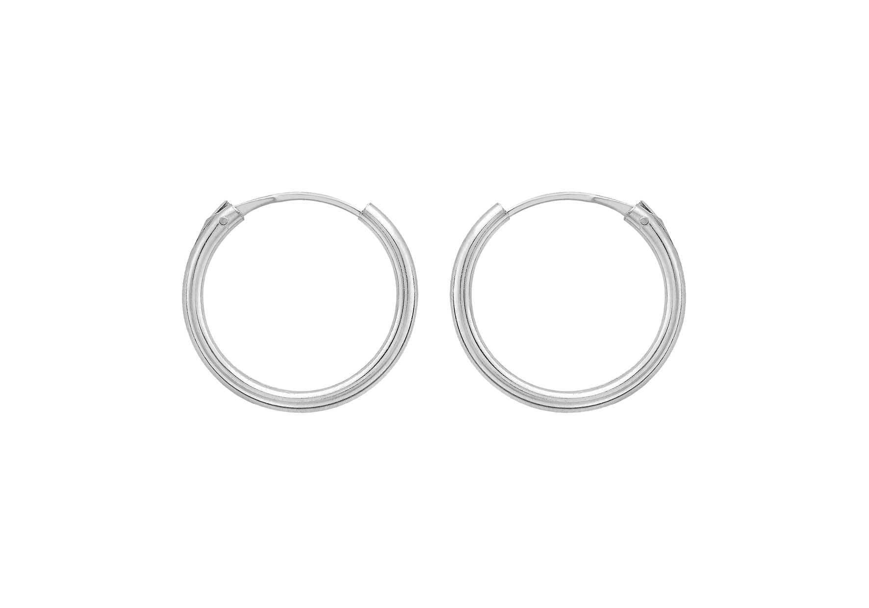 Sterling Silver 15mm Hinged Endless Hoop Earrings