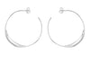 Sterling Silver Rhodium Plated 35mm Twist Hoop Earrings