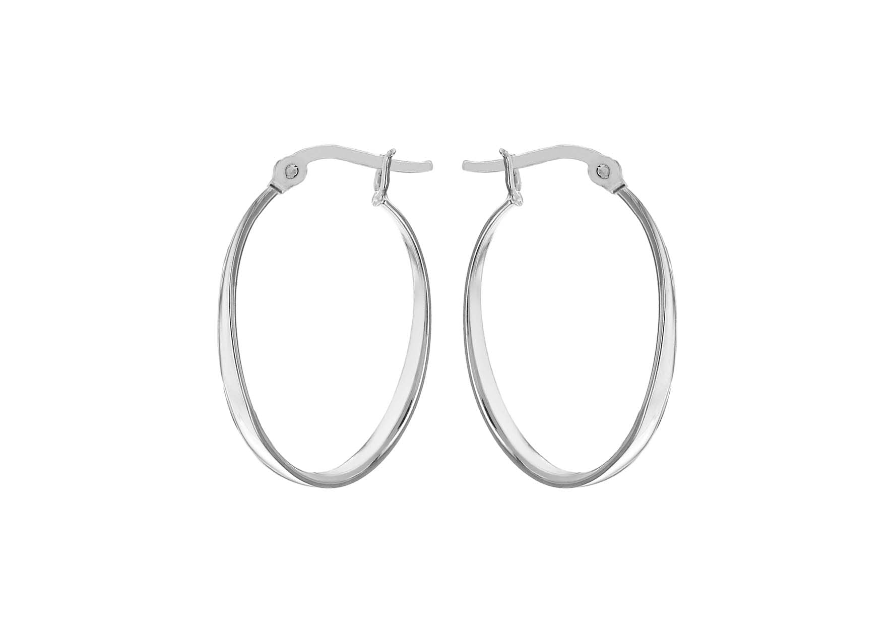 Sterling Silver 20mm x 28mm Slight Twist Creole Earrings