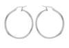 Sterling Silver 29mm Textured Hoop Earrings