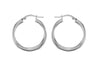 Sterling Silver Double Crossover Plain Hoop Earrings