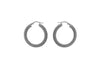 Sterling Silver RCutalite 30mm Textured Hoop Earrings