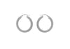 Sterling Silver Rhodium Plated 30mm Textured Hoop Earrings