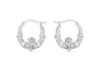 Sterling Silver Claddagh Creole Earrings