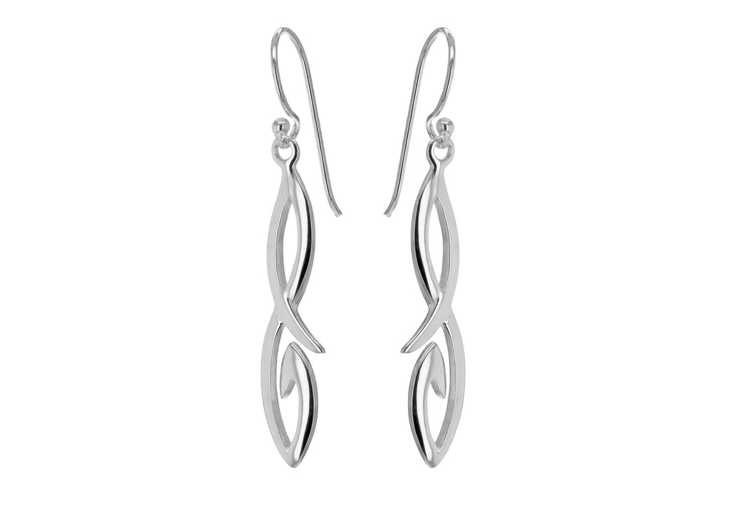Sterling Silver Crossover Drop Earrings