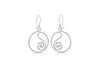 Sterling Silver Swirl Circle Drop Earrings 