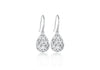 Sterling Silver Rhodium Plated Filigree Teardrop Earrings