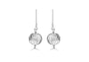 Sterling Silver 10mm x 30mm Wave Pattern Ball Drop Earrings