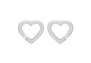 Sterling Silver Rhodium Plated Zirconia  10mm x 10mm Floating Heart Stud Earrings