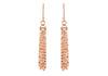 Sterling Silver Rose Gold Plated Flat Link Tassel Earrings