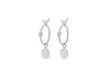 Sterling Silver Rhodium Plated 7mm Disc Creole Hoop Earrings