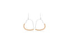 Sterling Silver 2-Tone 30mm x 41.5mm Heart Wire and Diamond Cut Balls Drop Earrings