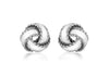 Sterling Silver 8mm Textured Knot Stud Earrings