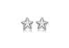 Sterling Silver Rhodium Plated 4.8mm x 4.7mm Star Stud Earrings