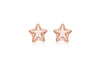 Sterling Silver Rose Gold Plated 4.8mm x 4.7mm Star Stud Earrings