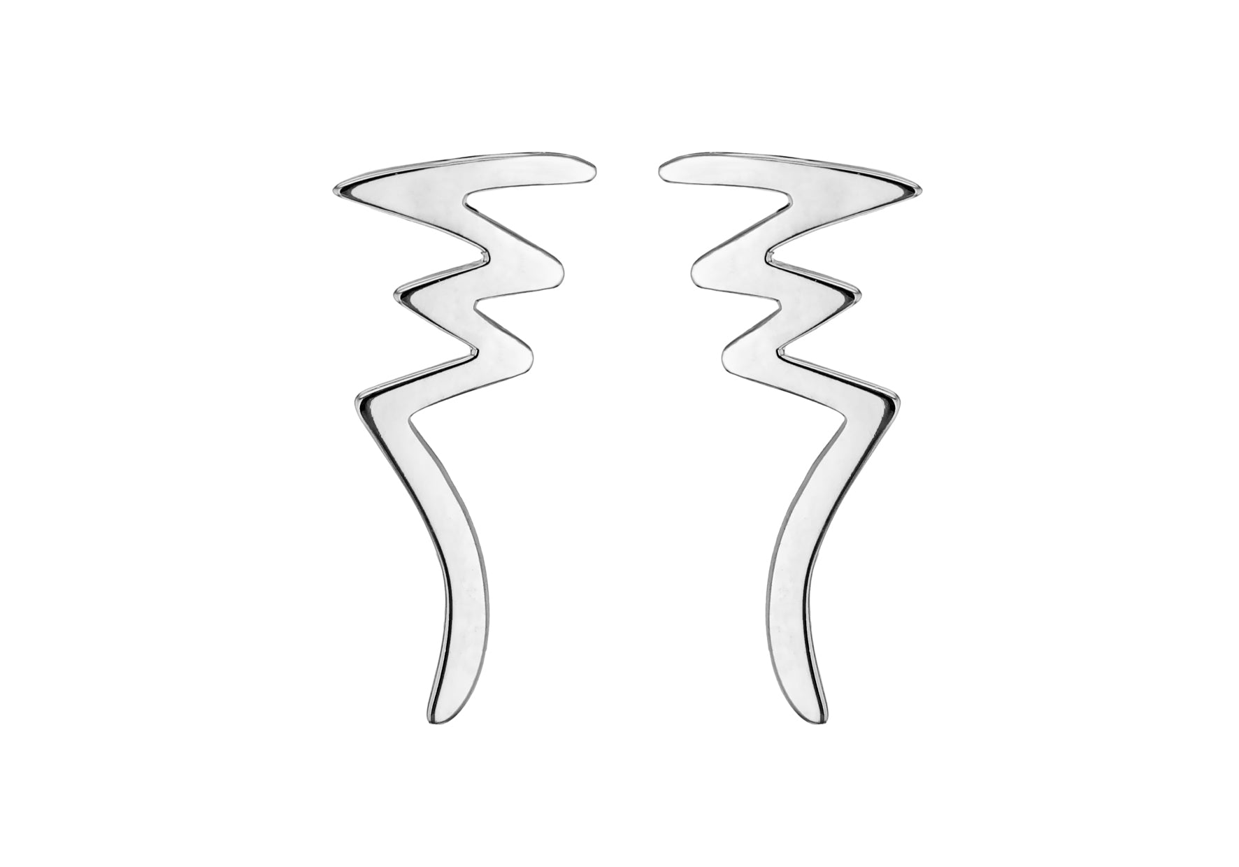 SILVER ZIG ZAG EARRing