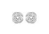 Sterling Silver 8mm Textured-Knot Stud Earrings
