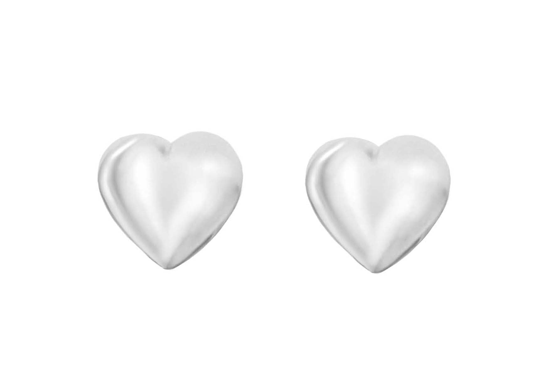 Sterling Silver 5mm x 4.5mm Heart Stud Child's Earrings
