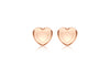 Sterling Silver Rose Gold Plated 5mm x 4.5mm Heart Stud Child's Earrings