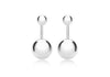 Sterling Silver Rhodium Plated 4mm & 8mm Ball Stud Jacket Earrings
