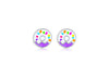 Sterling Silver Glazed Enamel Doughnut Stud Earrings