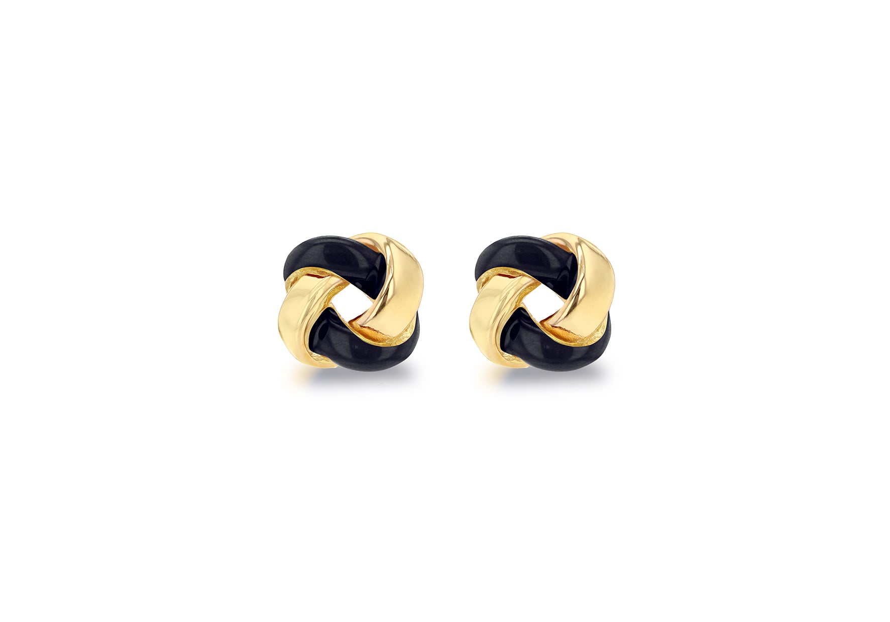Yellow Gold Plated Sterling Silver Glazed Enamel Knot Stud Earrings