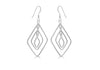 SILVER 3XDIA SHAPE DROP EARRIN9