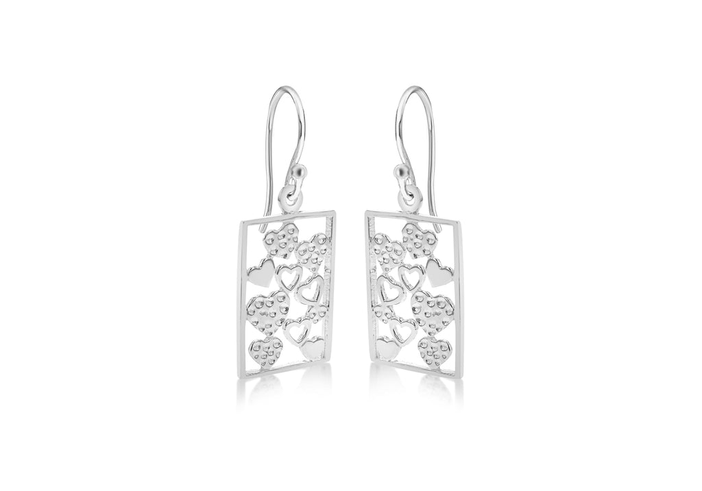 SILVER MULTI HEART Cut OCut EAR9
