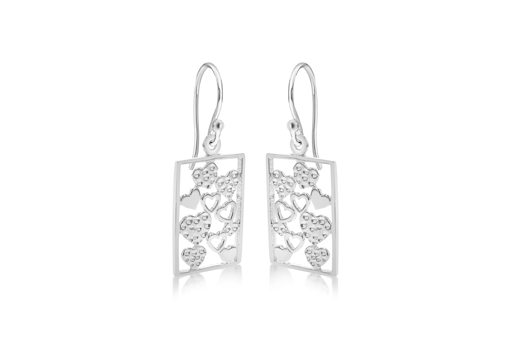 SILVER MULTI HEART Cut OCut EAR9