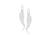 Sterling Silver 10mm x 46mm Angel Wings Drop Earrings