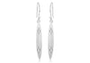 Sterling Silver Diamond Cut Ellipse Shaped Drop Earrings