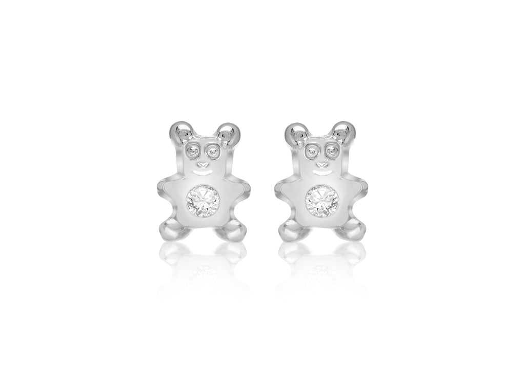 SILVER ES084 TEDDY Zirconia  EARRing