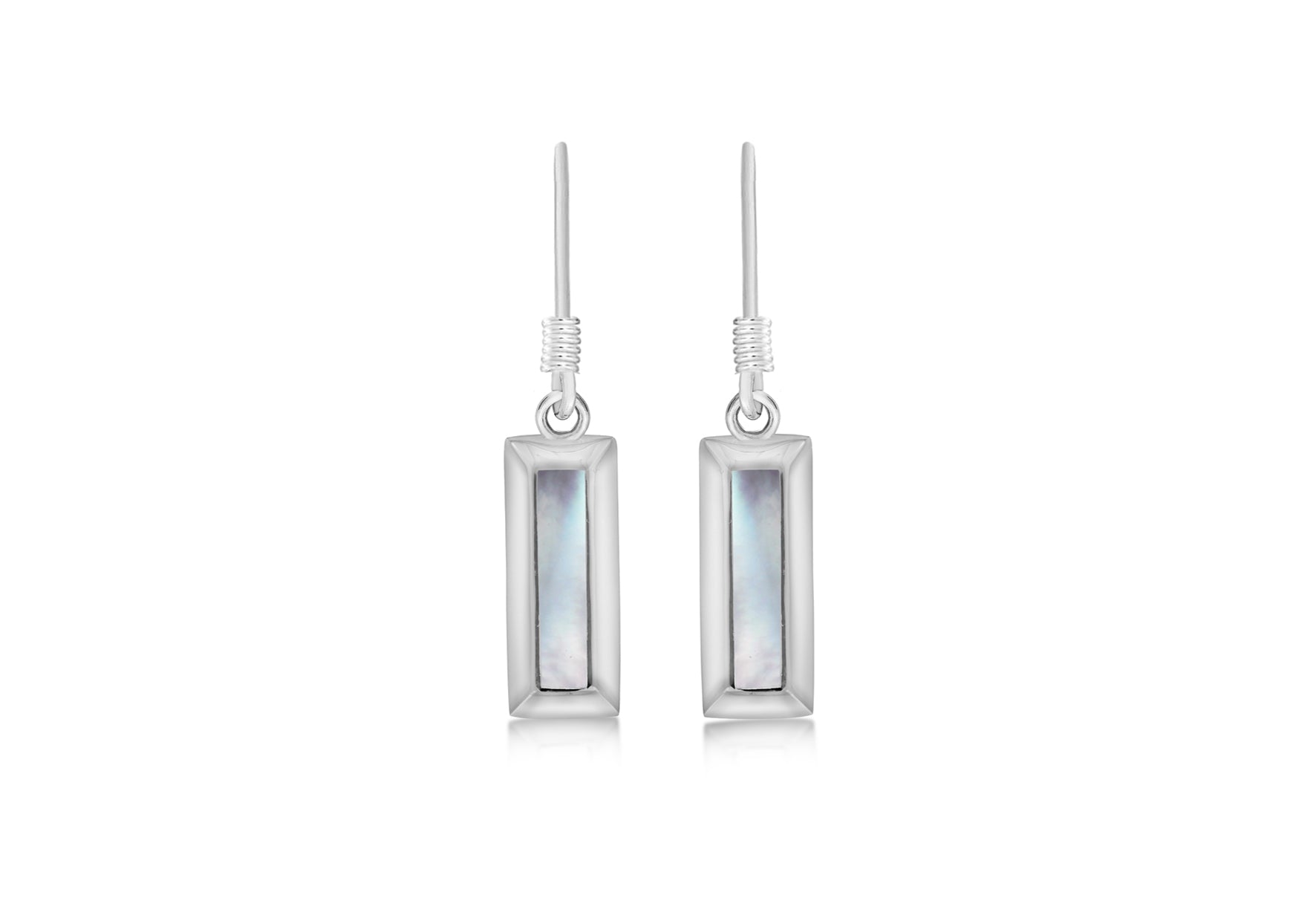 SILVER WHITE MOP DROP EARRing