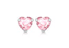 SILVER PINK Zirconia  HEART STUD EARR9