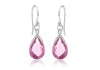 Sterling Silver Pink Faceted Zirconia Drop Earrings 