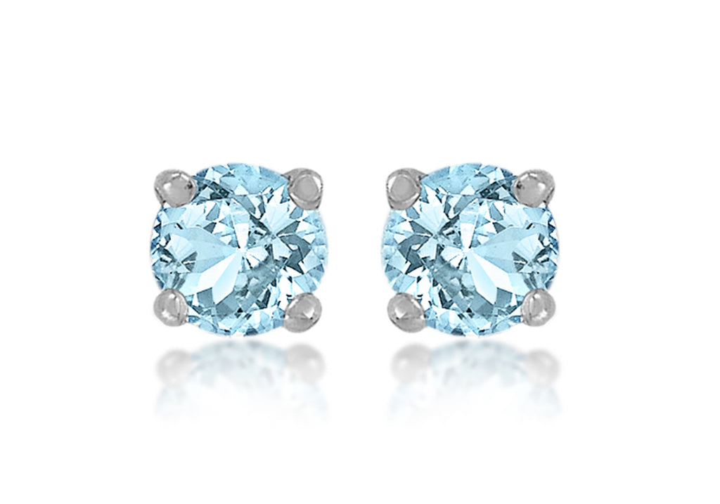 Sterling Silver Sky Blue Crystal Stud Earrings