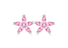 SILVER PINK FLOWER STUD EARR9