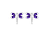 Sterling Silver Amethyst Stone Set Dragonfly Stud Earrings