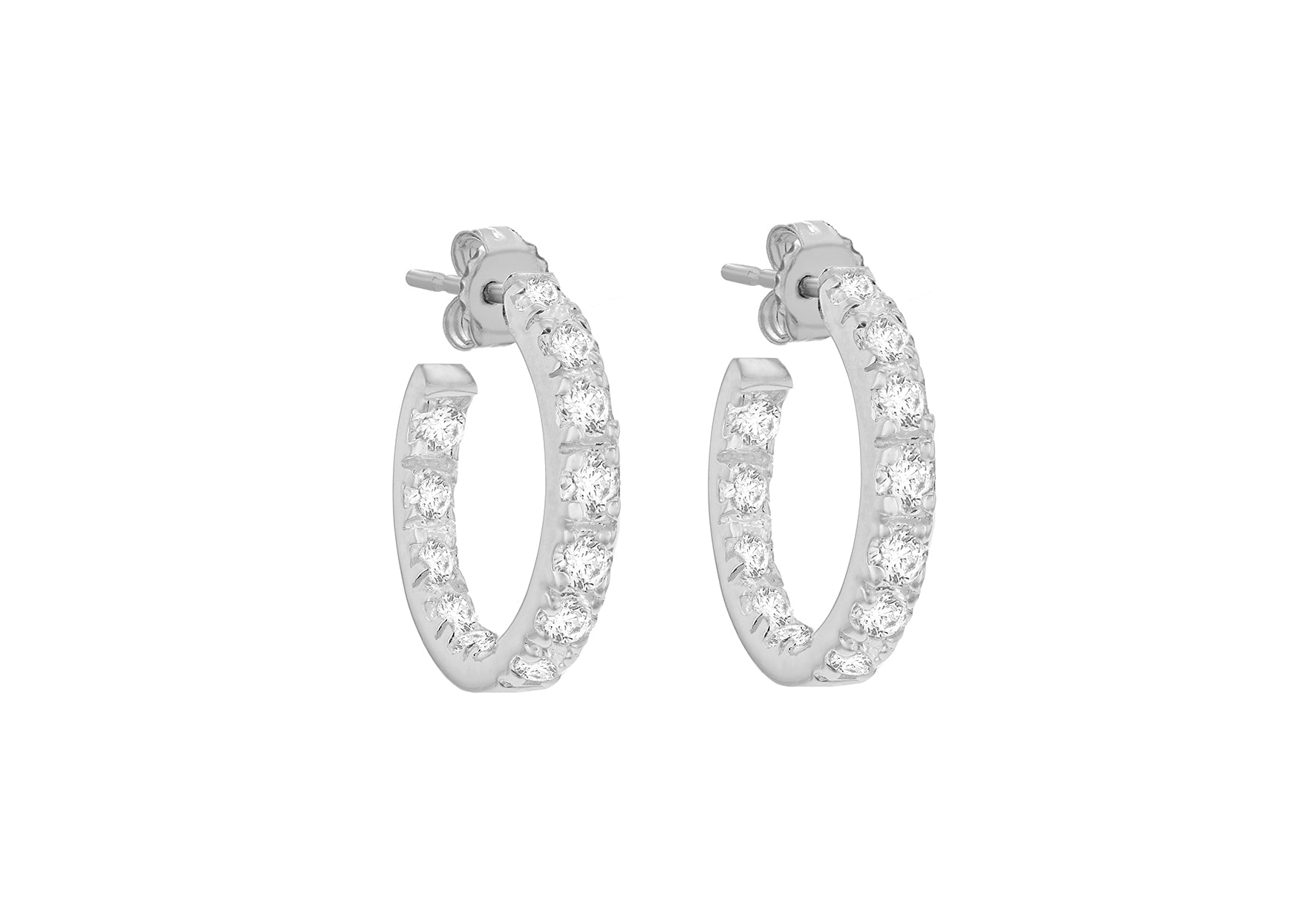 SILVER E1502 Zirconia  Creole ERing