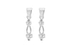 Sterling Silver White Zirconia  Stone Set Drop Earrings